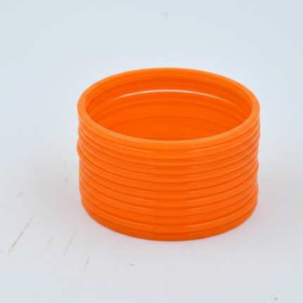 orange plain Glass bangles- 2 dozen