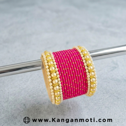 Hot pink Silk Thread Bangle Set