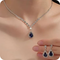 Blue Teardrop Jewelry Set