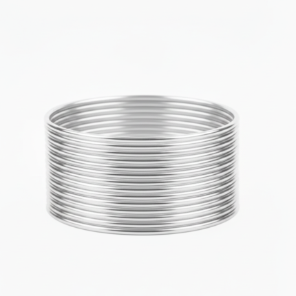 Silver plain Glass bangles