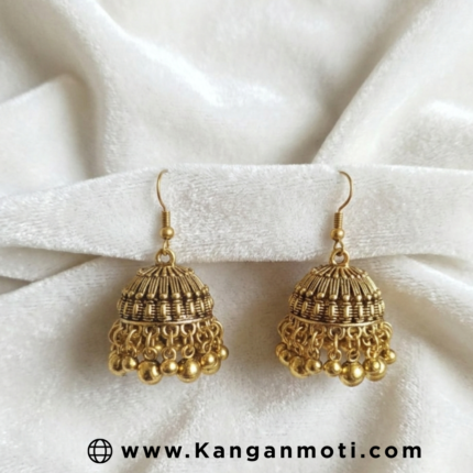 Antique Golden Jhumka Earrings