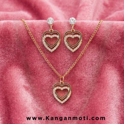 Double Heart Jewelry Set