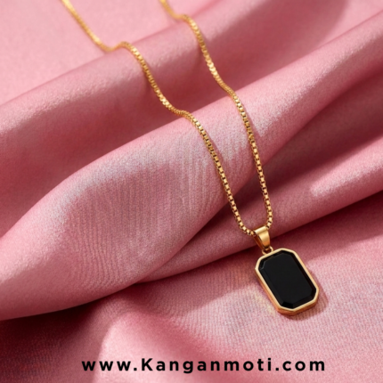 Modern Gold Box Chain Pendant