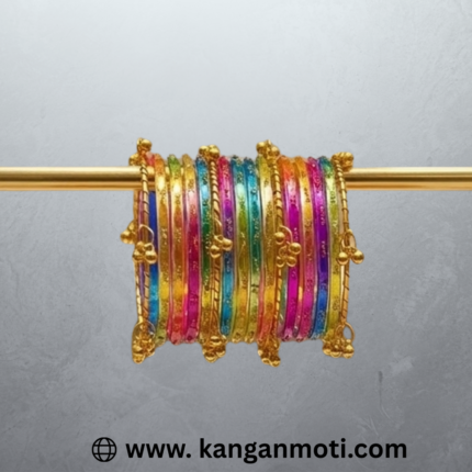 Multicolor Raindrop Glass Bangle Set