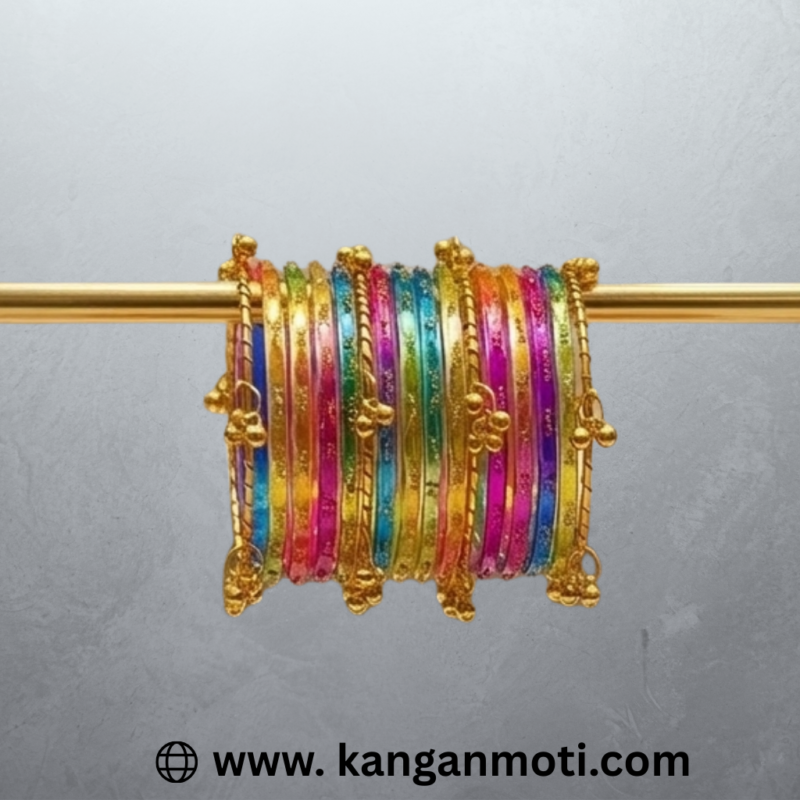 Multicolor Raindrop Glass Bangle Set