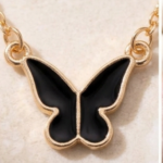 4 Pcs Gold & Black Necklace Earrings Bracelet Ring Set