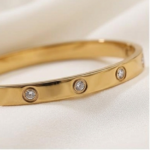 Golden Stone Bangle Bracelet for Girls | Trendy Women’s Fashion Jewellery