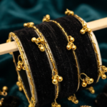 Black Velvet Kashmiri Ghungroo Bangles Set