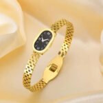 Clover Zircon Handcuff Bracelet for Women in Pakistan