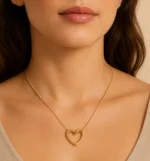 heart loop necklace for women open heart necklace worn on neck