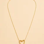 open heart necklace for girls gold plated heart loop pendant chain