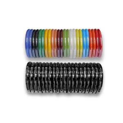 24 Piece Handcrafted Glass Bangles Set in Black and Colourful Marble for Women in Pakistan