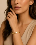 silver screw bangle bracelet screw design bangle bracelet worn on wrist