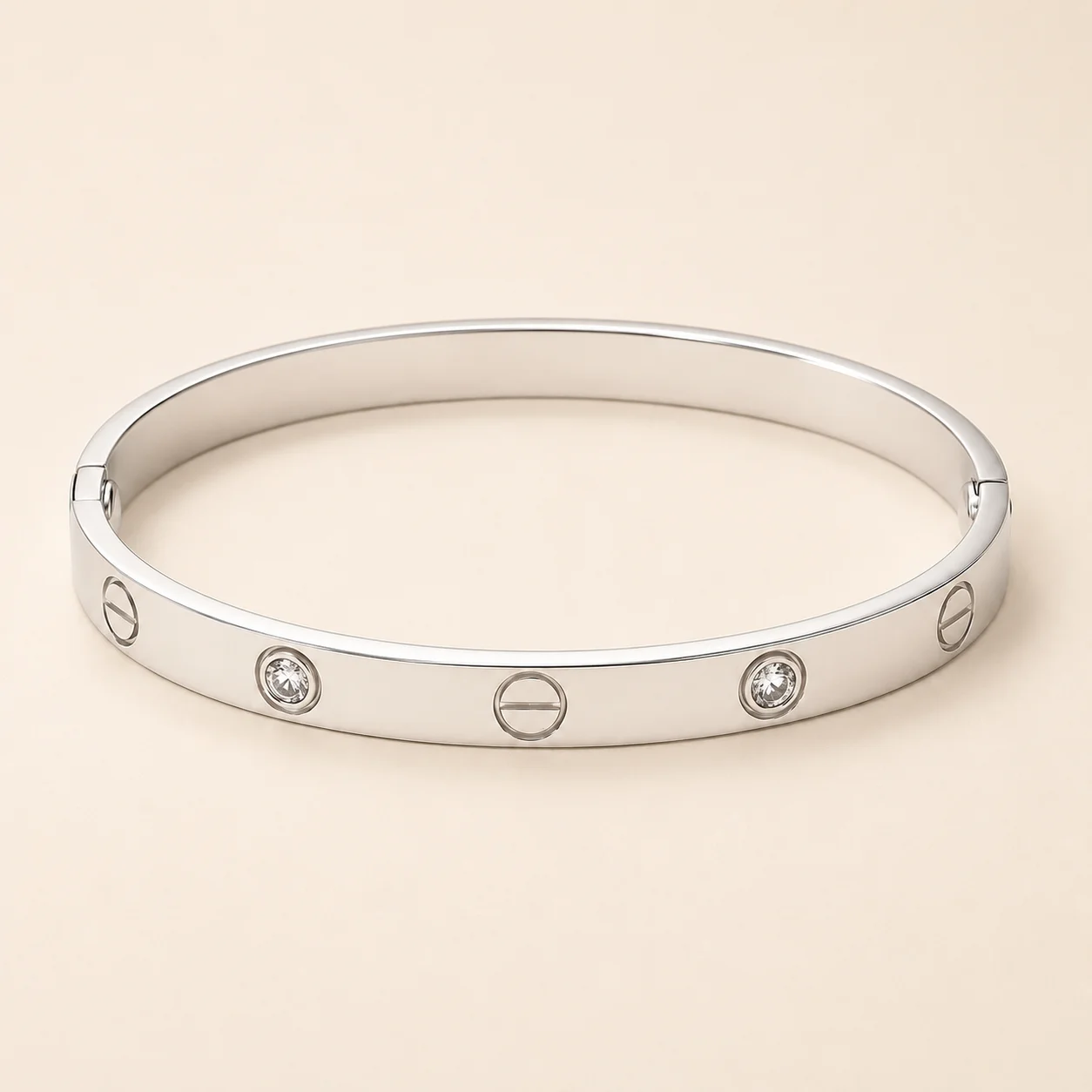 silver bangle with screw design silver plated kara with crystals silver bangle with screw design silver plated kara with crystals