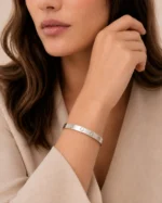 silver crystal bangle bracelet silver stone bangle for girls worn on wrist