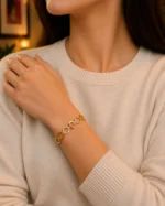circle bangle bracelet pakistan gold circle bangle worn on wrist with crystals