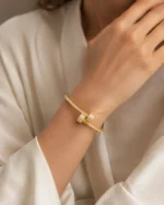 gold twist bangle bracelet twist kara for women worn on wrist