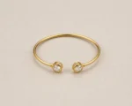 open bangle bracelet for women gold plated open kara with crystal accents