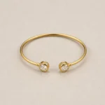 open bangle bracelet for women gold plated open kara with crystal accents