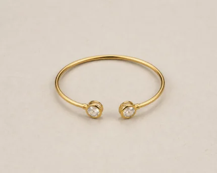 open bangle bracelet for women gold plated open kara with crystal accents