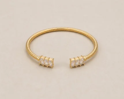crystal studded gold bangle gold plated crystal kara for women