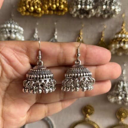 Egyptian pyramid jhumka earrings oxidized silver gold jhumki baliyan for women