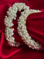 pearl gajra bangles white moti kangan kara set of 2 for women