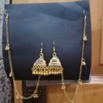 Kundan jhumka earrings with pearl sahara antique jhumka set for women