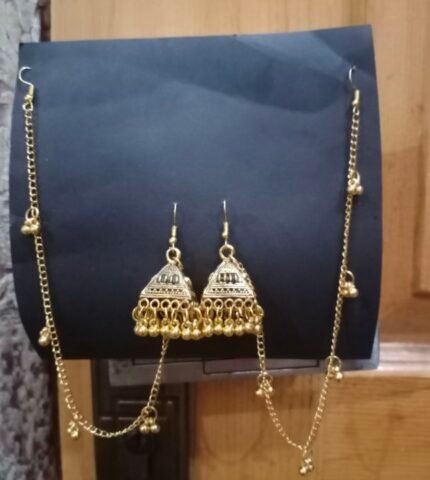 Kundan jhumka earrings with pearl sahara antique jhumka set for women