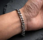 7mm Cuban Link Bracelet – Stylish Silver Chain Bracelet for Men & Women - Image 2