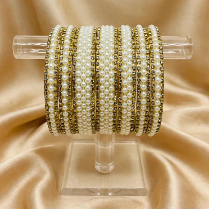Why artificial jewellery turns black - pearl gold bangle set