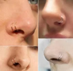 12 Pcs Tiny Nose Hoop Rings Set – Golden & Silver Punk Style for Girls - Image 2