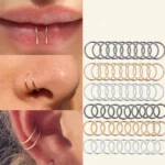 12 pcs tiny hoop septum nose rings set
