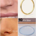 20 Pcs Golden & Silver 8mm Nose Rings Set for Piercing – Naak Ki Bali