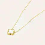 white black clover pendant set stainless steel