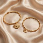 2 Pcs Golden Tone Designer Bracelet Set for Women