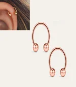 rose gold cartilage helix stud earrings