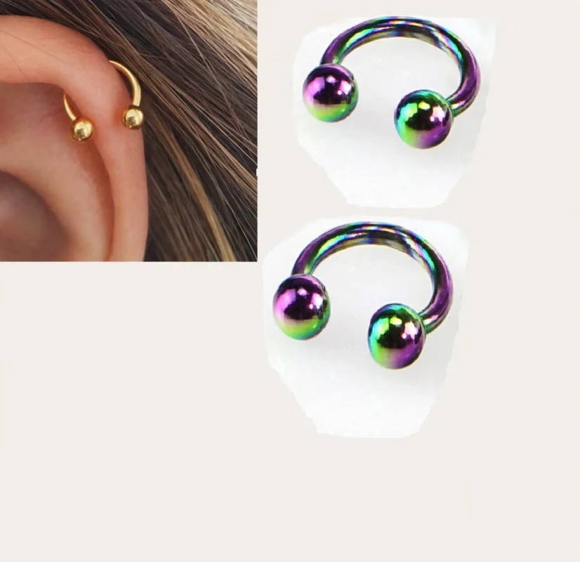 rose gold cartilage helix stud earrings