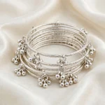 Kashmiri Silver Ghungroo Bangle Set – Traditional Festive Churi