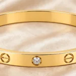 premium stainless steel bangle with diamond stones