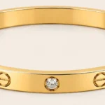 Premium Stainless Steel Golden Bangle with Diamond Stones