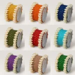 Dotted Matte Metal Bangles with White Pearl Karas Set – Festive Bangle Stack