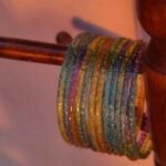 Multicolor Kashmiri bangles set of 12 raindrop glitter glass bangles for women