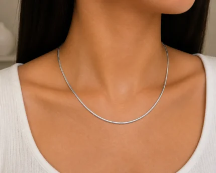 snake chain necklace pakistan silver snake chain necklace worn on neck