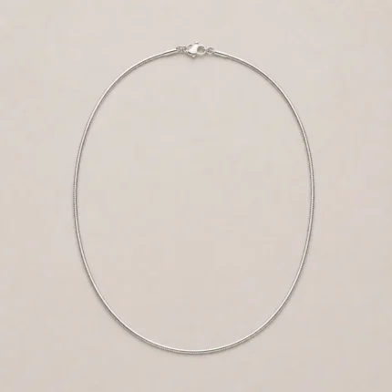 silver snake chain necklace flat silver plated chain for women
