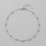 Gold bead payal for girls – golden bead chain anklet with lobster clasp
