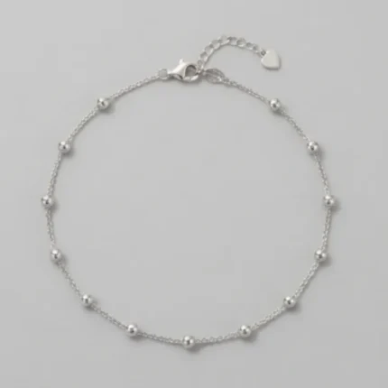 Gold bead payal for girls – golden bead chain anklet with lobster clasp
