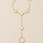 gold clover bracelet for women gold plated four leaf clover chain bracelet