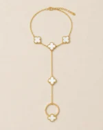 gold clover bracelet for women gold plated four leaf clover chain bracelet