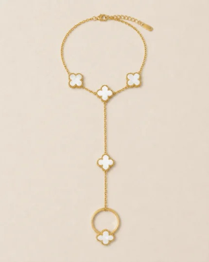 gold clover bracelet for women gold plated four leaf clover chain bracelet